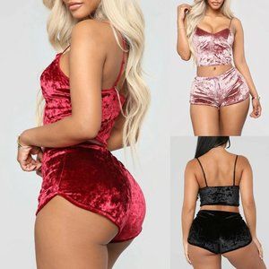 Sose 2020 Two Pieces Velvet Babydoll  Lingerie set